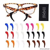 Adjustable earpiece grips for eyeglasses - 12 Pair- 2x transparent white, 2x black, 2x brown, 1x white, 1x hot pink, 1x blue, 1x red, 1x orange, 1x yellow - with Diamond Shield Cloth and Pack