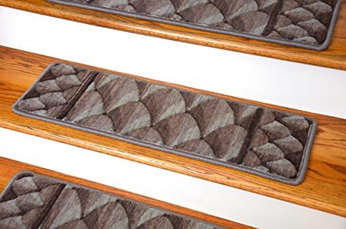 Dean Premium New Zealand Wool Carpet Stair Treads - Shadowscape Woodlands (Set of 15) 30" x 9"