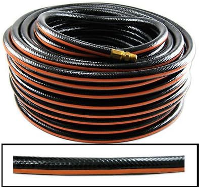 Air Compressor Parts 3/8" Reinforced PVC 50' ft. Air Hose Black & Red Compressor Mechanic Tools