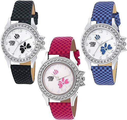 Swadesi Stuff Multi Color Analog Watch for Women & Girls Combo of 3 Watches