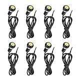 LEMONBEST Universal LED DRL Eagle Eye Light Car Motorcycle Fog Daytime Running 3W Colorful Backup Lamp 18mm Small light for Vehicles (8 pcs, Red in black cover)