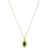 Ryinvaley 18k Gold Plated Necklace for Women, Women's Cubic Zirconia Charm Necklaces,Stainless Steel Gold Pendant Necklace for Women,16-18 Inches Adjustable Chain,Trendy Jewelry Gifts