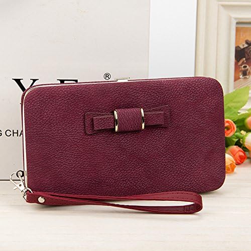 Women Bowknot Wallet Long Purse Phone Card Holder Clutch Large Capacity Pocket