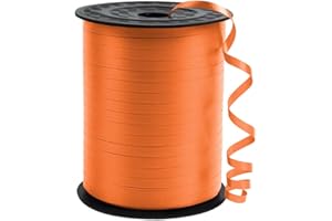KMER LIFE Premium Orange Curling Ribbon, 1/5" Wide x 500 Yards Christmas Curling Ribbons for Gift Wrapping, Party Decoration, Balloon String, Ribbons for Florist Flower (1 Roll)