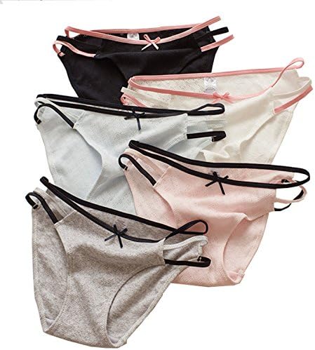 JnZeBly 5-Pack Cotton Women Teen Lingerie Brief Hipster Underwear
