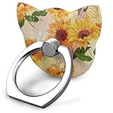 Ring Holder Yellow Watercolor Sunny Sunflower Cat Type Ring Mobile Phone Holder Phone Finger Holder for IPad Phone X/6/6s/7/8/8 Plus/7