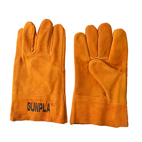 Gunpla Leather Welding Gloves Heat Resistant Flame Retardant Welding Campfire Blacksmithing Fireplace Grill BBQ Gloves 2 Pairs Set – 1 Pair Welding Glove 16 inch and 1 Pair Welding Glove 10.5 inch - Thumbnail 3