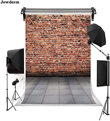 Jewderm 6x9ft Vintage Brown Brick Wall Photo Grey Stone Floor Backgrounds Photography Backdrops Cake Table Children Kids Newborn Baby Shower Birthday Party Booth Props