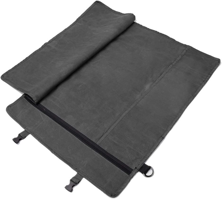 Chef’s Knife Roll, Roll Up Knife Bag, Multifunctional 11 Pockets Knife Carrying Case, Travel Knife Carrier Holder, Large Capacity/Durable Waxed Canvas/Ultralight Cultery Knife Protectors (Grey): Kitchen & Dining
