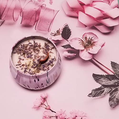 MAGIC FUNCTION Aromatherapy Spiritual Scented Candle with Dried Flower, 5.7Oz, 25 Hours. (PEACE)