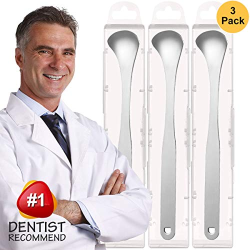 Tongue Scraper, Tongue Cleaner 3 Pack 100% Useful Surgical Stainless Steel Tongue Scraper for Family, Adults, Kids - Refresh Breath, Enjoy Better Living - with 3 Pack Travel Carrying Case - Thumbnail 7