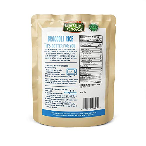 Nature's Earthly Choice Paleo, Keto Broccoli Rice, 8.5oz Pack of 6