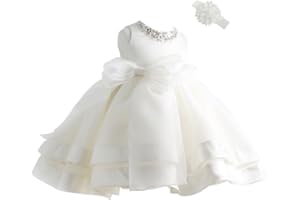 Meiqiduo Baby Girls Lace Christening Dresses Infant Princess Wedding Birthday Baptism Gowns