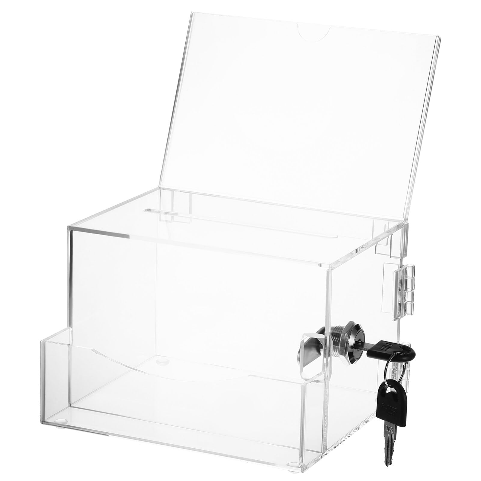 Hemobllo Lockable Ballot Box Clear Acrylic Suggestion Box Large Capacity Charity Donation Fundraising for Voting Events