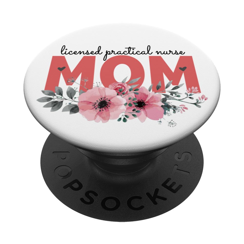 Watercolor Licensed Practical Nurse Mom Cute for Women PopSockets Swappable PopGrip