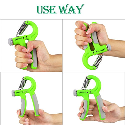 Xiaoai Hand Grip Strengthener Adjustable Resistance 22-88 Lbs Grip Exerciser, Hand Squeezer, Forearm Grip, Hand Exercise, Finger Strengthener for Athletes Pianists Therapy (Green) - Thumbnail 5