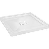 Carlton Marquette 36" x 36" Double-Threshold Shower Pan Base with Center Drain in Glossy White