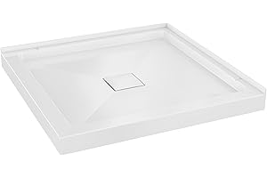 Carlton Marquette 36" x 36" Double-Threshold Shower Pan Base with Center Drain in Glossy White