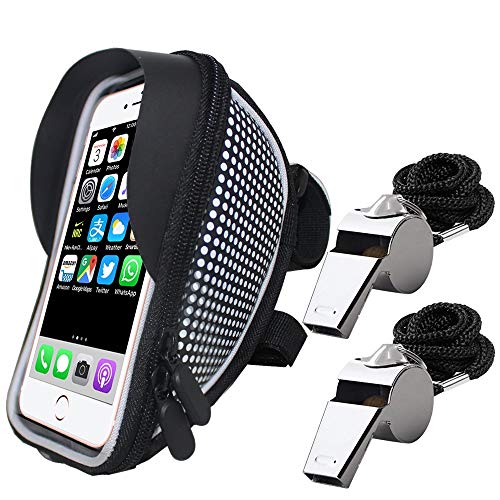 SourceTon Handlebar Bag, Waterproof Bicycle Frame Bag for 4”- 5.5” with Sun Visor, Bike Front Frame Bag Phone Holder, Phone Case Touch Screen, Bike Frame Strap Attachment Mount, Bonus with 2 Whistles