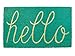DII Hello Coir Fiber Doormat Non-Slip Durable Outdoor/Indoor, Pet Friendly, 18x30, Aqua
