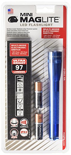 Maglite Mini LED 2-Cell AA Flashlight with Holster, Blue