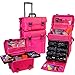 SHANY Soft Makeup Artist Rolling Trolley Cosmetic Case with Free Set of Mesh Bags, Summer Orchid