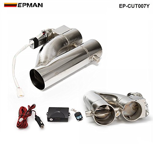 Epman TK-CUT007Y Patented Product JDM 3 inch Electric Exhaust Dump Cutout E-cut Out Bypass Switch Dual-Valve System