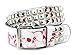 NYfashion101 Pyramid Studded Skull Print Single Hole Genuine Leather Belt
