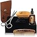 BEARD GROOMING TRIMMING GROWTH KIT+Pouch+Gift Box+Beard Oil Unscented Organic Argan & Jojoba Oil+Stainless Steel Scissors+5