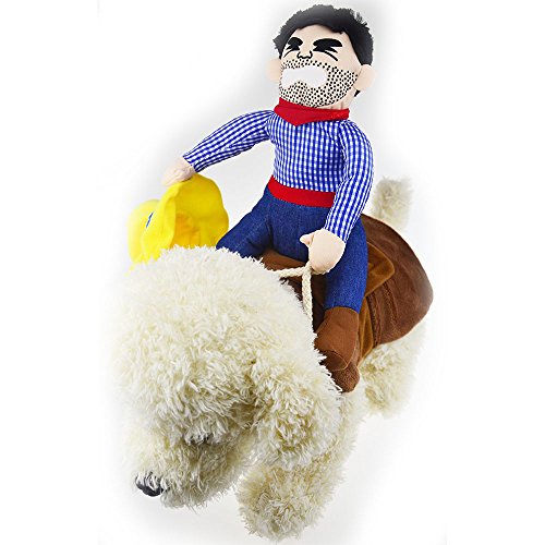 Riding Horse Dog Cowboy Costume With Hat For Small Dog Large Dog Pet Cat Funny Golden Retriever Halloween Party Costume Clothes