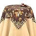 Collections Etc Embroidered Harvest Owls Table Linens, Fall Decor with Cutouts and Scalloped Edges, Square