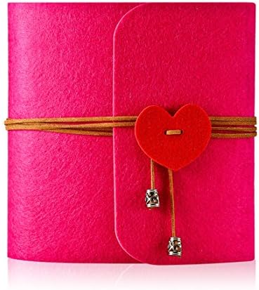 Rymall Photo Album, DIY Family Photo Album Anniversary Sketchbook, Wedding Album-60Pages, made of Felt (Pink)