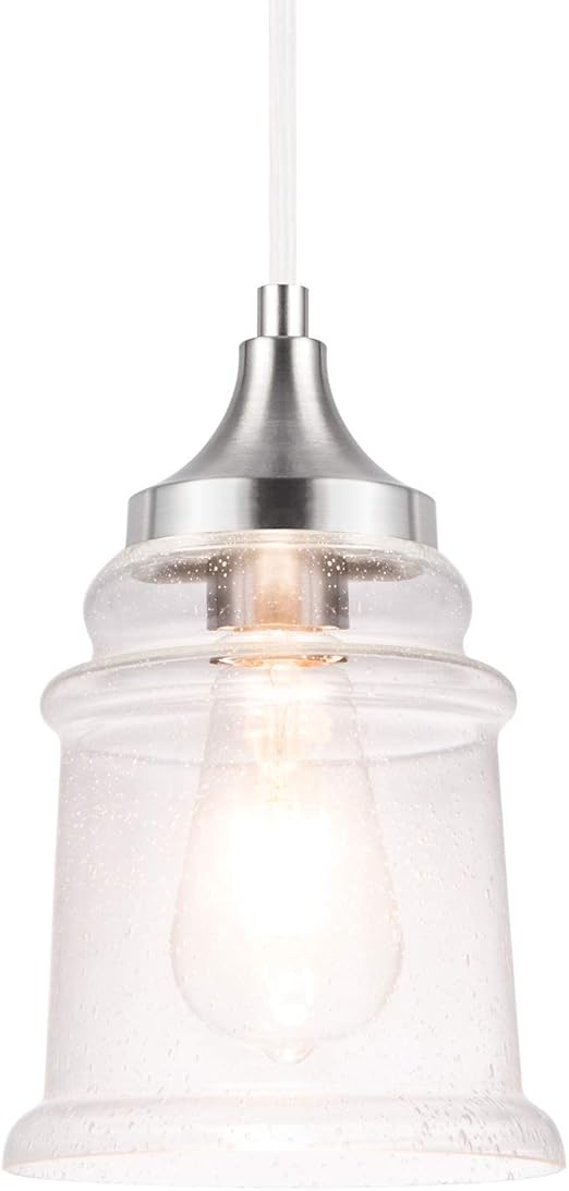 NALATI - Lámpara de techo colgante con 1 foco y visualización de vidrio