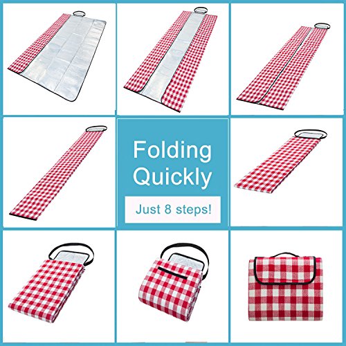 Outdoor & Picnic Foldable Extra Large Blanket with Waterproof Backing 90" X 80"