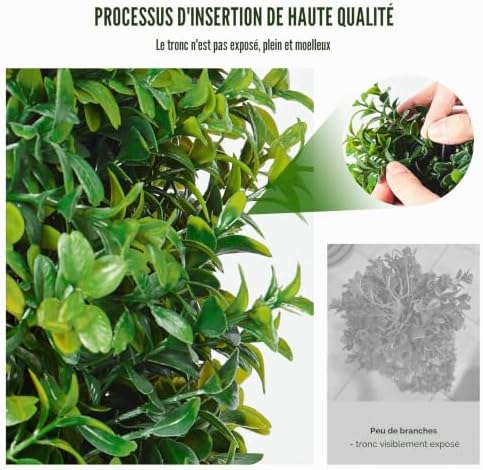Buis Artificiel, Lot de 2, Faux Arbres Topiaires 91,4 cm avec Feuilles Supplémentaires et Pot, Résistante aux UV, Ensemble Fausse Plante Artificielle Verte pour Décoration Intérieur Extérieur