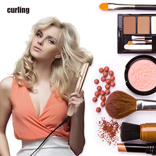 Professional Hair Straightener and Curler 2 in 1 Ceramic Titanium-Plated Flat Iron Salon Tool