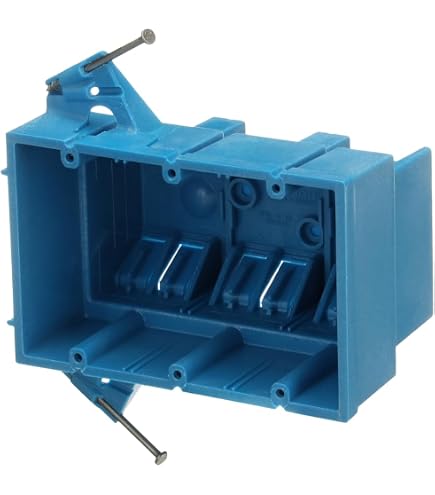 Working Switch Box 32 Cu In New Work Box Carlon 2-Gang 32 Cu. In. Blue PVC Electrical Box ...