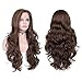 IMSTYLE Dark Brown Lace Front Wigs Long Wavy Synthetic Wig for Women Brown Color Heat Resistant Hair Wig for Cosplay Party