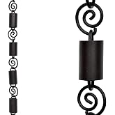 Rain Chain for Gutters, 8.5 Ft Black Aluminum Spiral Rain Chain Downspout