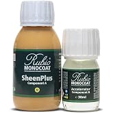 Rubio Monocoat SheenPlus, 208 ft&sup2;, Satin Sheen Enhancer, 130 mL | Satin Sheen Enhancer &amp; Topcoat for Interior Wood, Finished with Oil Plus 2C, 0% VOC, For Furniture, Floors &amp; Countertops