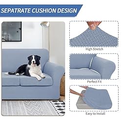 JIVINER Newest 4 Pieces Couch Covers for 3 Cushion