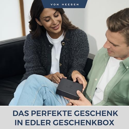 VON HEESEN Slim Wallet with RFID Protection, for Men and Women, Mini Purse, Credit Card Case, Small Wallet, Black carbon