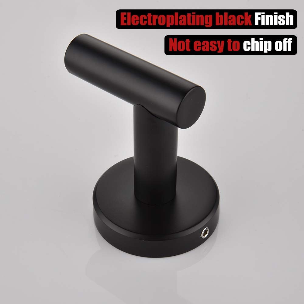 JQK Black Bathroom Towel Hook, Coat Robe Clothes Hook for Bathroom Kitchen Garage Wall Mounted (3 Pack), 304 Stainless Steel Matte Black, TH100-PB-P3: Home & Kitchen