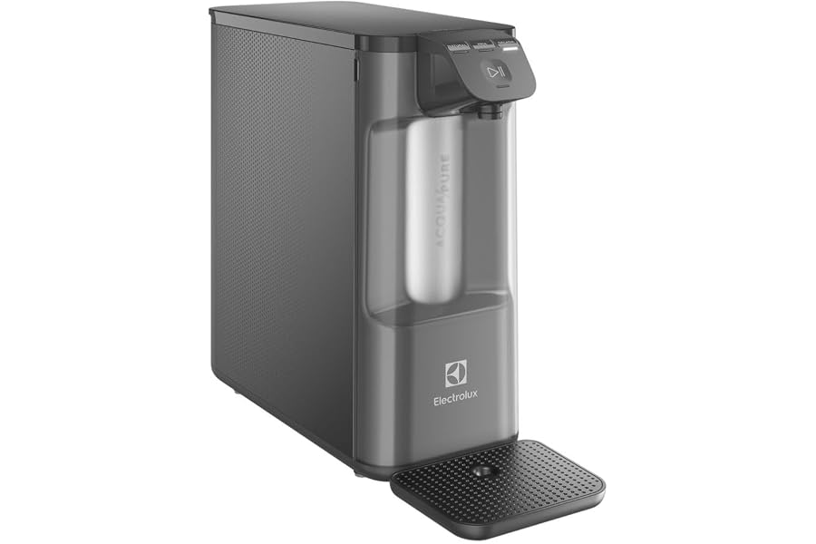 Electrolux Purificador de Água Gelada Fria e Natural Elétrico Compacto Eletronico placa Filtro refil 6 meses ou 3000l Painel Touch Bivolt grafite PE12G