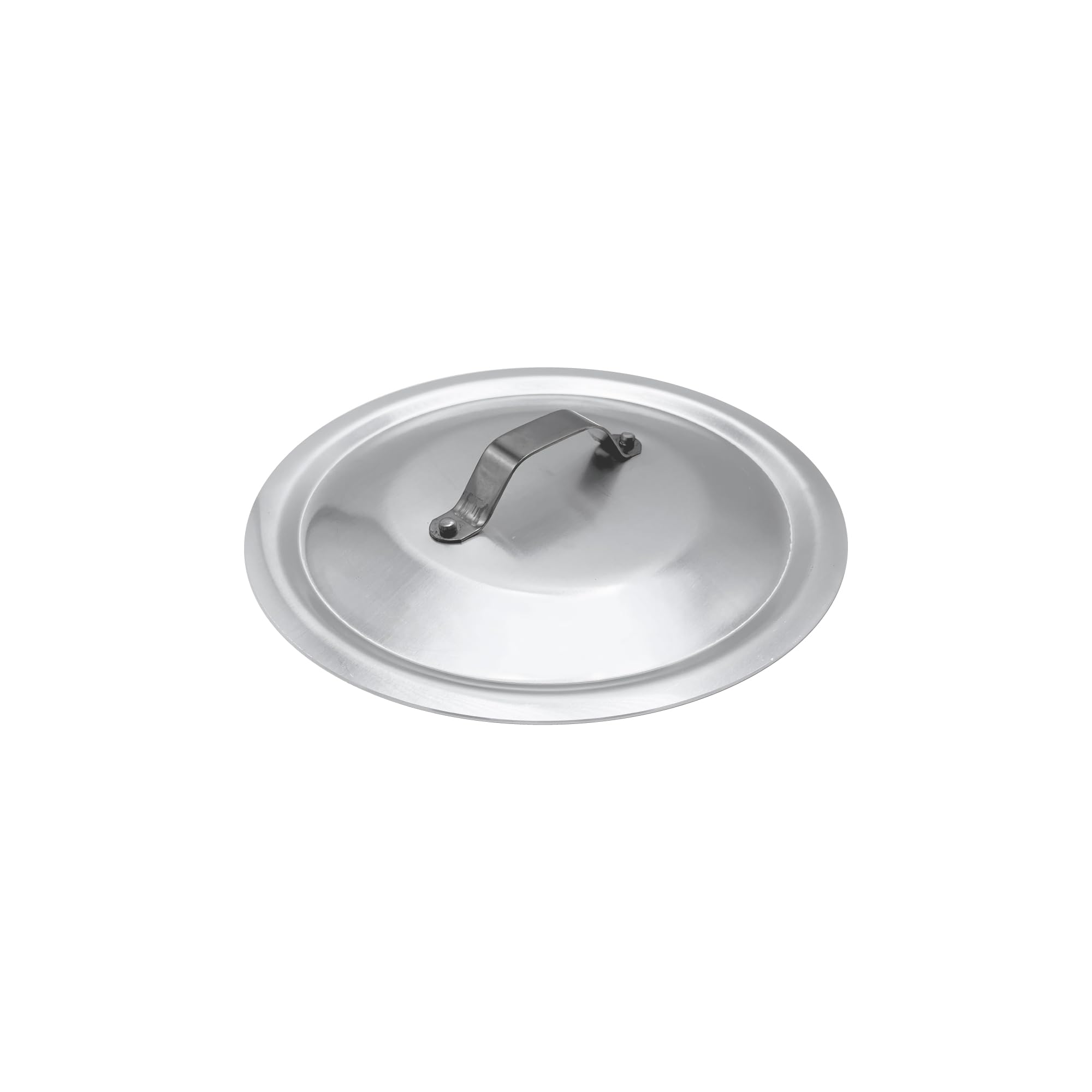 Pentole Agnelli Professional Aluminium 3 Mm. Round Heavy Lid With Small Loop Handle, Diameter 18 Cm.