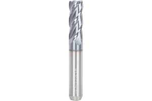 findmall 3/8 Inch Helix Carbide End Mill - .020 Radius Tialn Coated 4 Flute 1 Inch Length of Cut Fit for Aluminum Cut Non-Fer