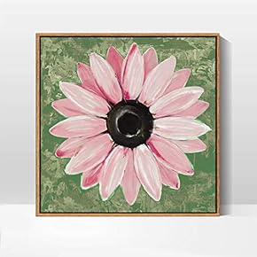 Framed Canvas Wall Art for Living Room, Bedroom Daisy Theme Canvas Prints for Home Decoration Ready to Hang - 16x16 inches