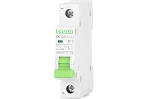 12V-110V DC Miniature Circuit Breaker, 15 Amp 1 Pole Battery Breaker Protector for Solar PV System and RV, Thermal Magnetic Trip, DIN-Rail/Surface Mount, Chtaixi DC Disconnect Switch B15