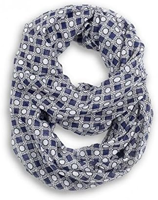 Octavia Geo Print Infinity Scarf (Grey)