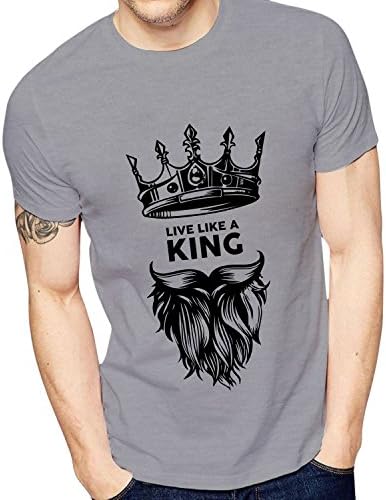 Ghantababajika Men's Polycotton Printed A King T-Shirt (Medium, Grey)